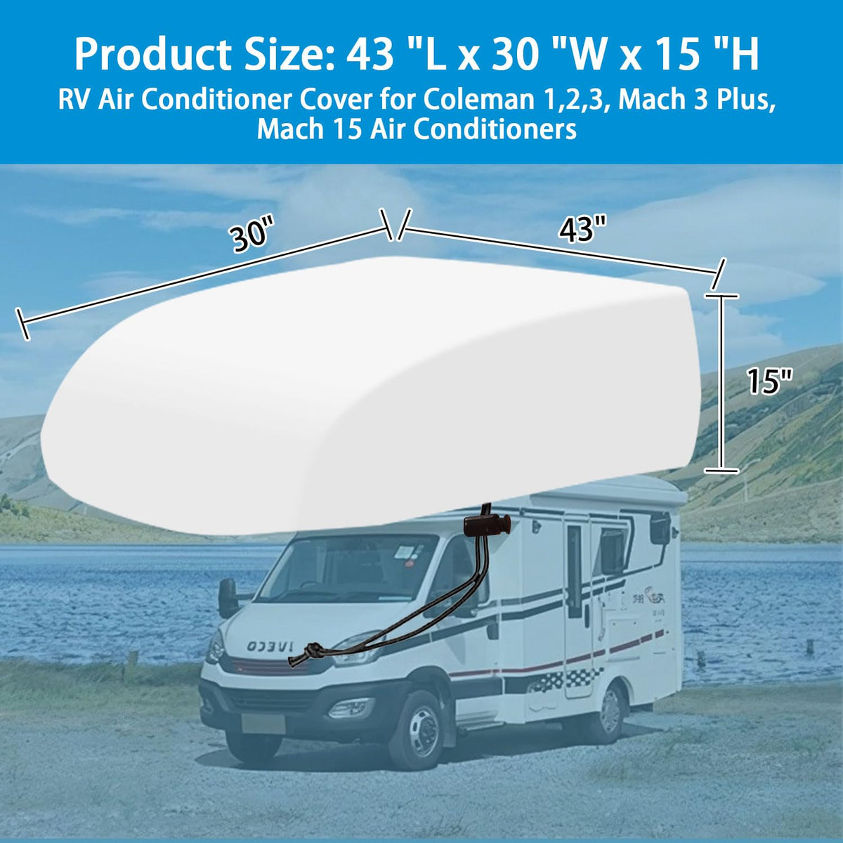 MQLD Camper Air Conditioner Cover Trailer AC Covers for RV Roof Unit, 600D Oxford Cloth Fits RecPro, TOSOT, FOGATTI 16K, Coleman Mach RV Air Conditioner Winter Covers for Outside - A/C Cover for Roof 🍁 All In One Marketplace Canada