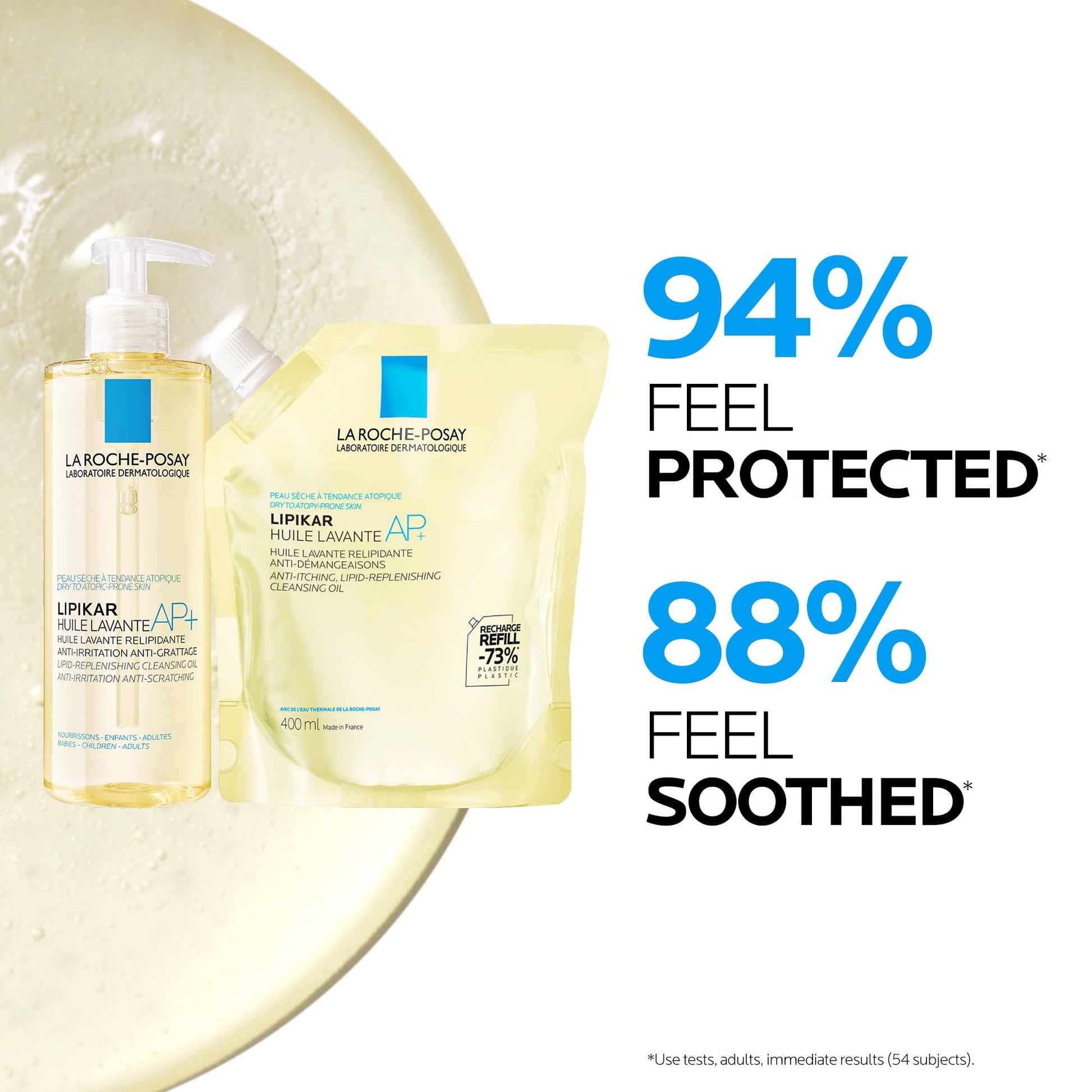 La Roche Posay Cleansing Body Oil Refill, Lipikar Oil AP+ Soap-Free Face & Body Shower Oil for Very Dry, Sensitive Skin with Shea Butter & Niacinamide, Alcohol Free, Hypoallergenic Fragrance, 400mL - Available at All In One Marketplace Canada