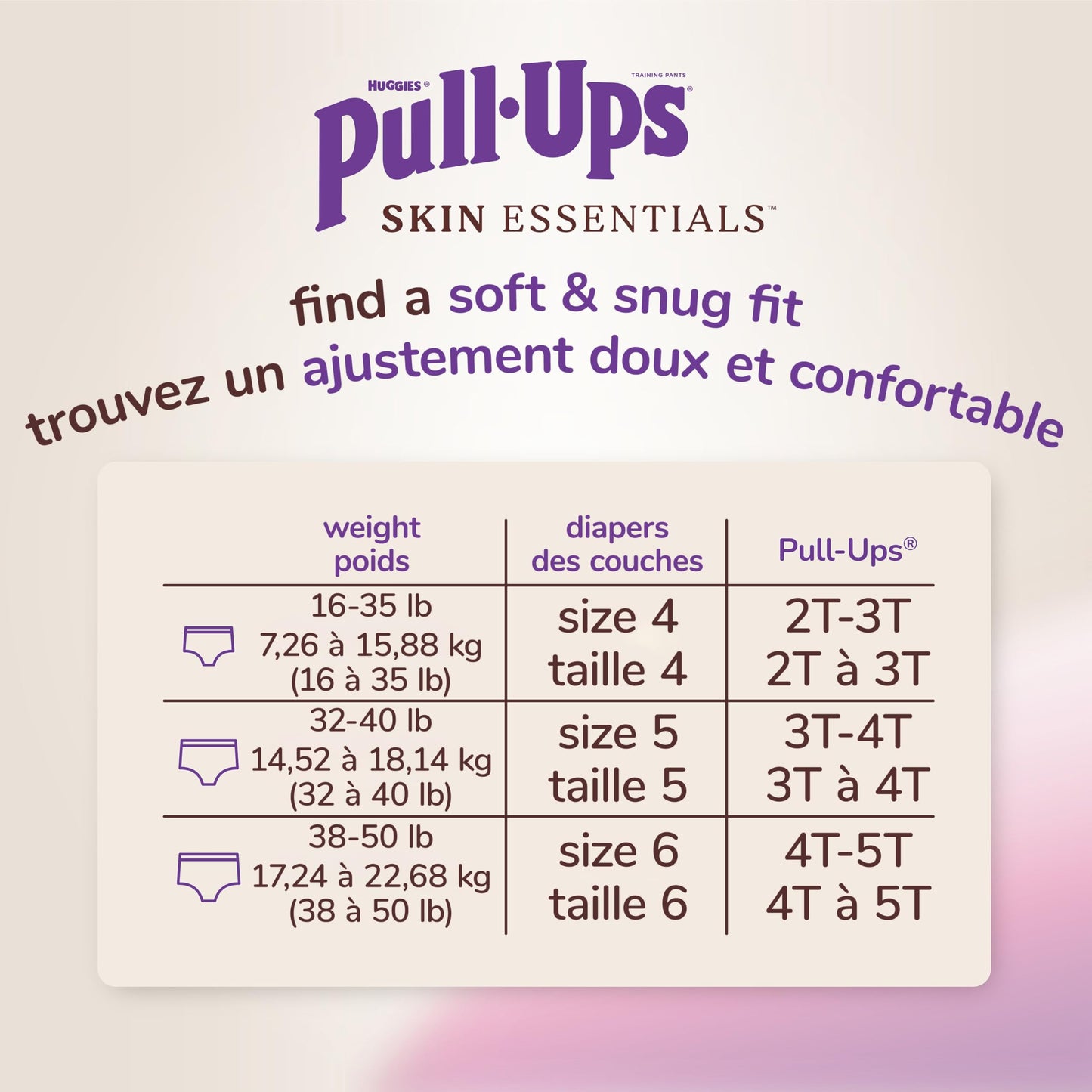 Pull-Ups Girls' Skin Essentials Training Pants, 3T-4T (32-40 lbs), 54 Ct 🍁 All In One Marketplace Canada