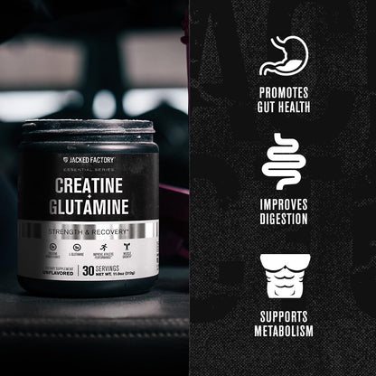 Creatine + Glutamine - Canadian-Owned Supplement with L-Glutamine - 30 Servings