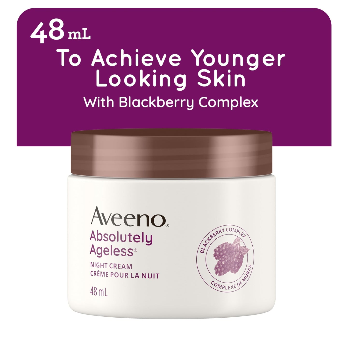 Aveeno Absolutely Ageless Night Cream/Aveeno Absolutely Ageless Restorative Night Cream, Anti Aging Moisturizer, Vitamins, Blackberry Complex, 48-mL 🍁 All In One Marketplace Canada