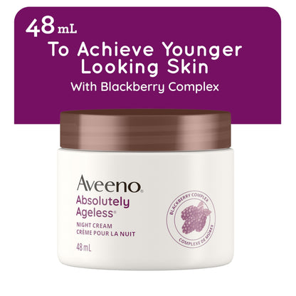 Aveeno Absolutely Ageless Night Cream/Aveeno Absolutely Ageless Restorative Night Cream, Anti Aging Moisturizer, Vitamins, Blackberry Complex, 48-mL 🍁 All In One Marketplace Canada
