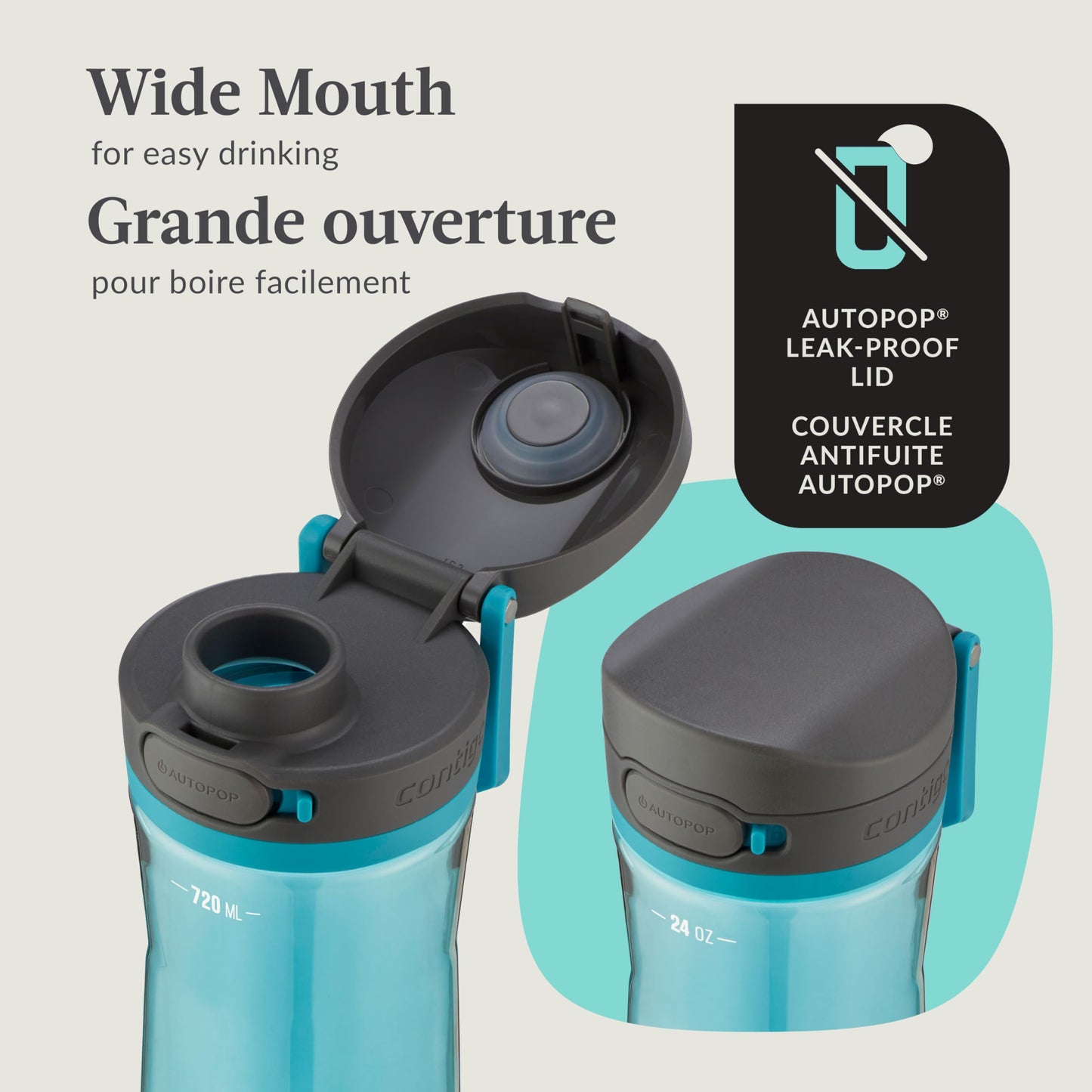 Contigo Jackson 2.0 Tritan Water Bottle with AUTOPOP Lid, 24 oz (709 mL), Juniper 🍁 All In One Marketplace Canada