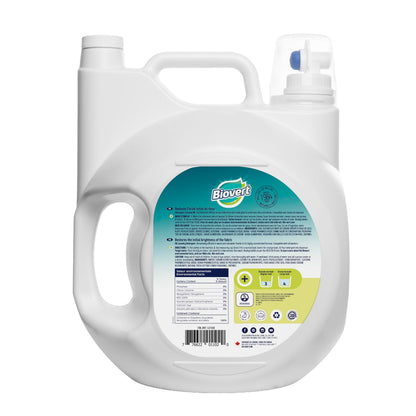 Biovert Laundry Detergent, Biodegradable Formula & ECOLOGO Certified, HE Compatible, Plant-Based Formula, Gentle & Powerful Cleaning, Made in Canada, Fresh Cotton Scent, 195 Loads, 7.8 Liters