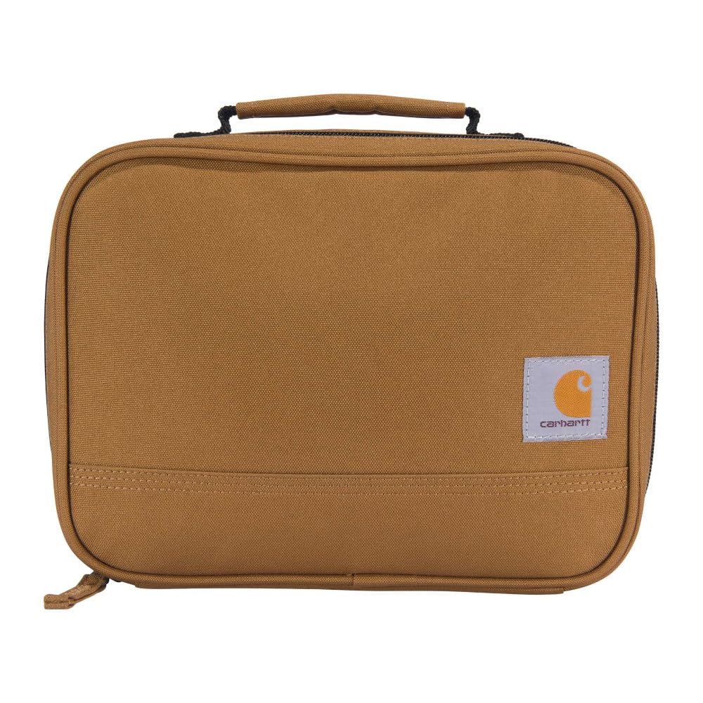 Carhartt Insulated Lunch Cooler for Men and Women, Fully Insulated Lunch Pale for Everyday Use, 4 Can (Brown)