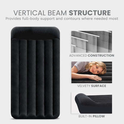 INTEX 64147ED Dura-Beam Standard Pillow Rest Air Mattress: Fiber-Tech – Full Size – Built-in Electric Pump – 10in Bed Height – 600lb Weight Capacity 🍁 All In One Marketplace Canada