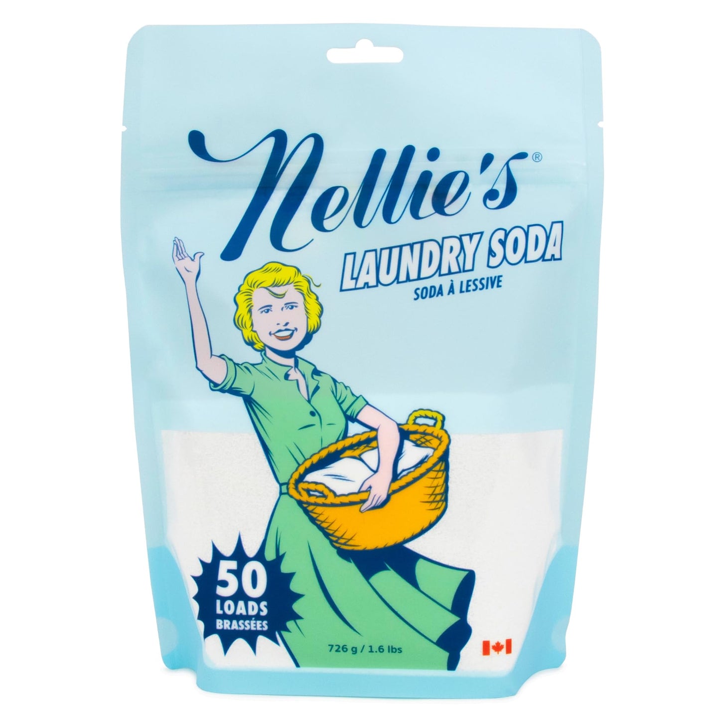 Nellie's Laundry Soda | Fragrance-Free Powder Laundry Detergent | 50 Loads - Available at All In One Marketplace Canada