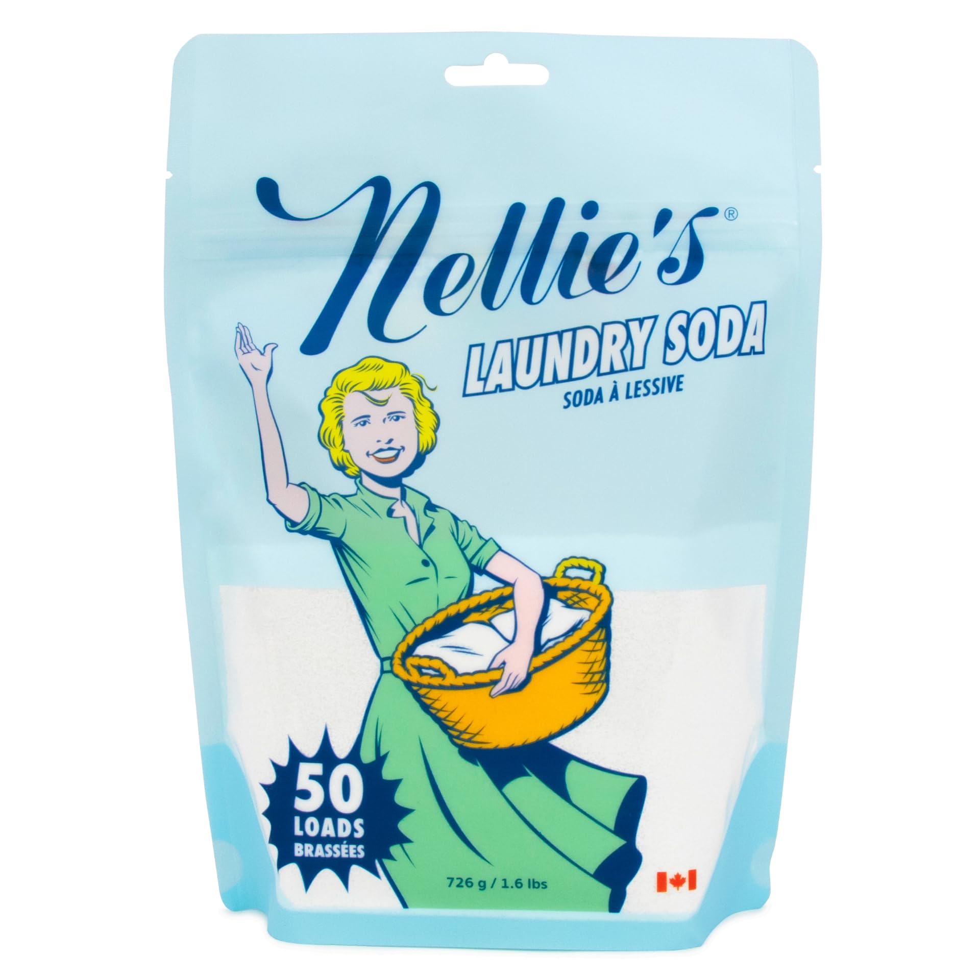 Nellie's Laundry Soda | Fragrance-Free Powder Laundry Detergent | 50 Loads - Available at All In One Marketplace Canada