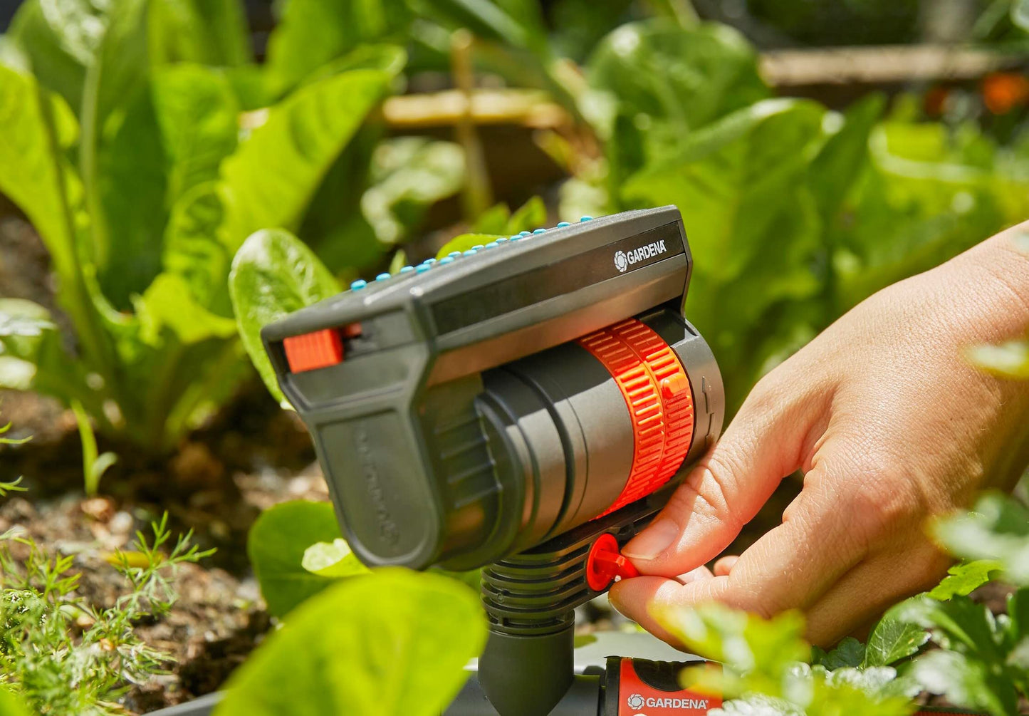 Gardena ZoomMaxx Oscillating Sprinkler on Metal Step Spike GARDENA