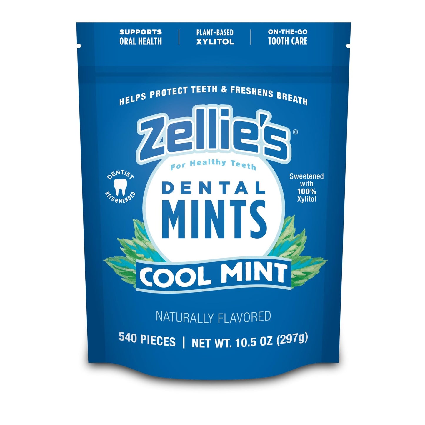 Zellie's Cool Mint Breath Mints | 100% Xylitol | Gluten Free, Vegan & Kosher (540 Count)