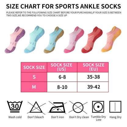 Womens Socks 6 Pairs Running Low Cut Cotton Socks for Women Cushioned Breathable Casual Ladies Ankle Athletic Sport Socks (CA/US, Numeric, 7, 9, Regular, Regular, multicolor) - Available at All In One Marketplace Canada