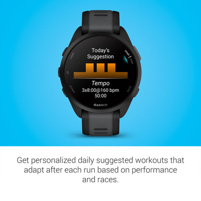 Garmin Forerunner® 165, Running Smartwatch, Colorful AMOLED Display, Training Metrics and Recovery Insights, Black