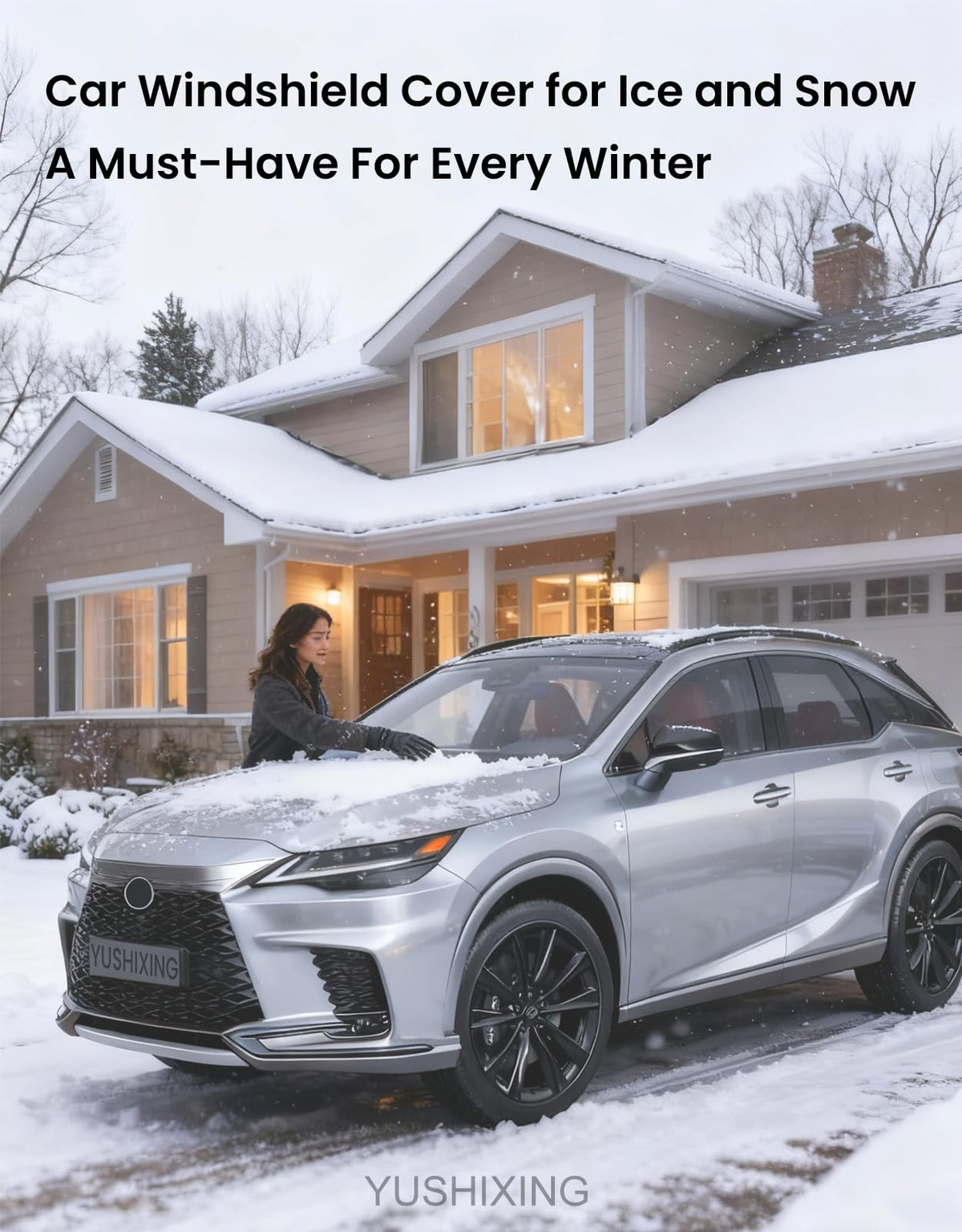 Windshield Cover for Ice and Snow,600D Oxford Fabric, Car Front Windshield Snow Cover,Fits Most Cars and SUVs, Pickup,Windshield Cover for Winter,69 x 42 Inches 🍁 All In One Marketplace Canada