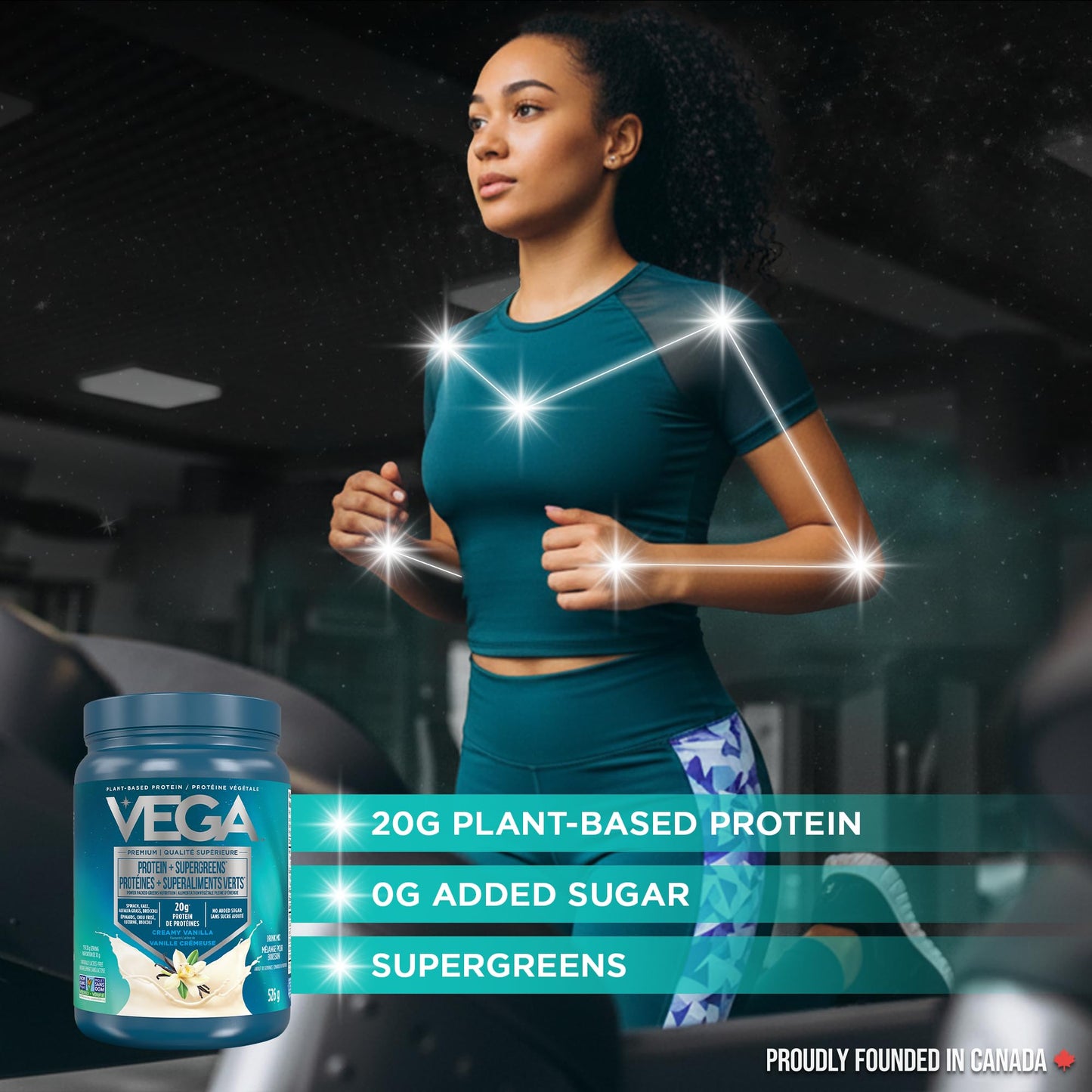 Vega Protein + Supergreens - 20g Plant-Based Pea Protein with Veggies, Vanilla, 18 Servings, Vegan Keto, Non-GMO, Gluten Free, Dairy Free, Low Carb, 526g (Packaging May Vary)
