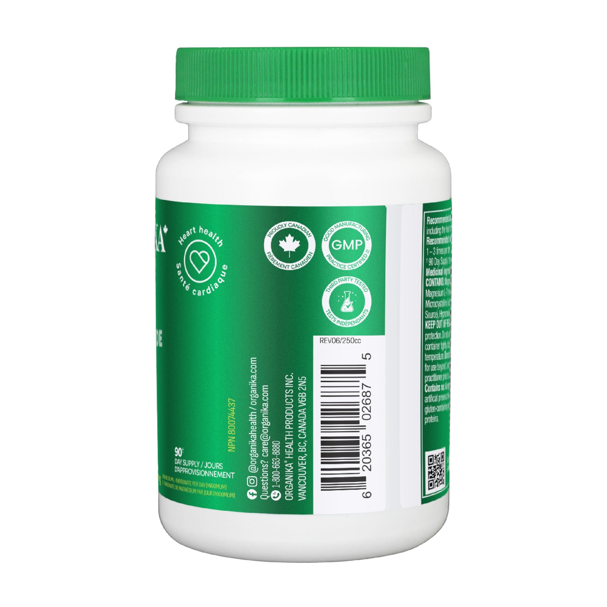 Organika Magnesium L-Threonate- High Absorption to Boost Magnesium Levels- 90vcaps Organika