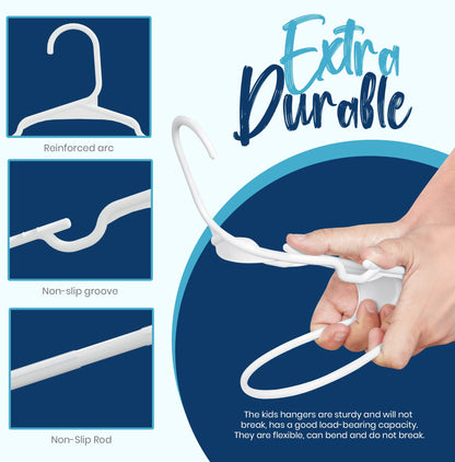 Utopia Home Kids Hangers - Plastic Baby Hangers for Closet - Childrens Hangers for Clothes & Infant Hangers for Closet - Ideal for Everyday Standard Use (White, Pack of 60) - Available at All In One Marketplace Canada
