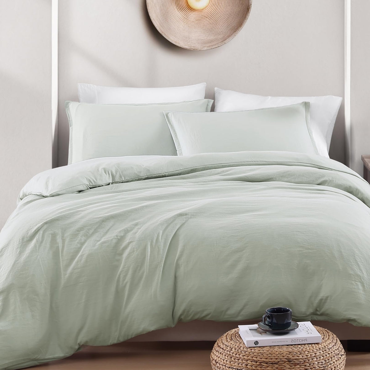 Queen Duvet Cover Set, Pre-Washed Soft Microfiber, 3 Piece - Mineral 🍁 All In One Marketplace Canada