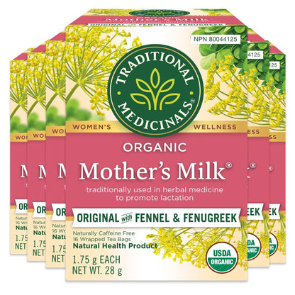 Traditional Medicinals Organic Mother's Milk Lactation Tea - 6 Pack (96 Tea Bags)