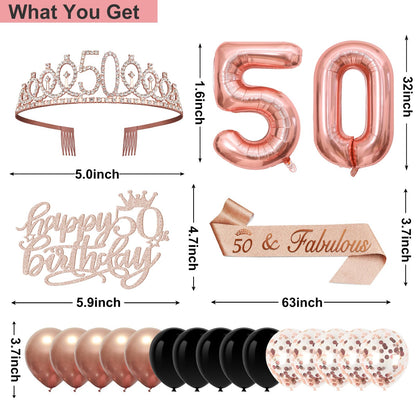 50th Birthday Decorations for Women, 32PCS 50th Birthday Party Decorations 🍁 All In One Marketplace Canada
