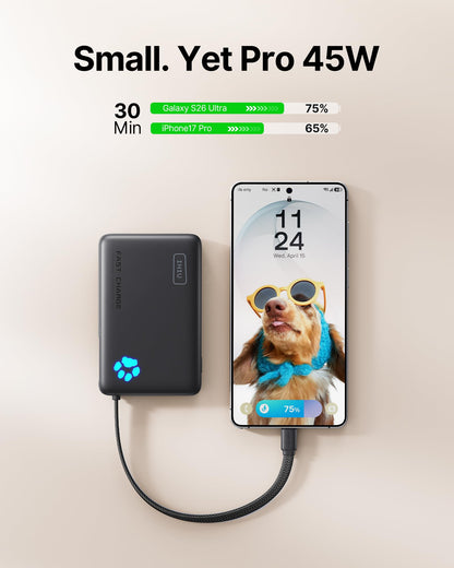 INIU 45W Fast Charging Tablet Power Bank, Smaller 10000mAh Portable Charger