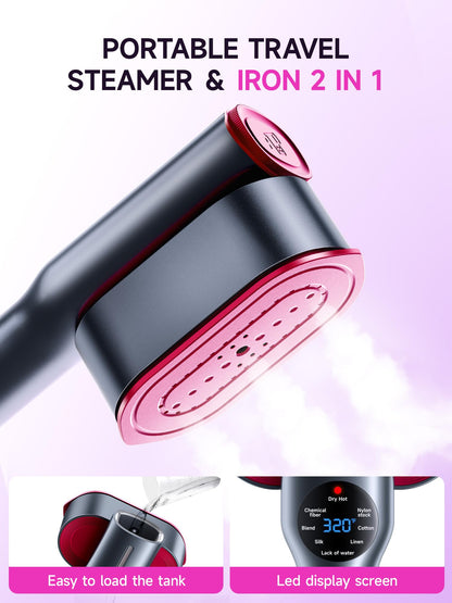 DRFLASH 2-in-1 Steamer & Iron for Clothes,15s Fast Heat-up 1200W Portable Handheld Garment Steamer,Travel Size with Large Ceramic Heat Panel,Quick Wrinkle Removal,110V-120V - Available at All In One Marketplace Canada