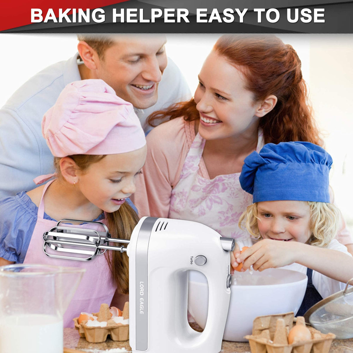 Lord Eagle Hand Mixer Electric Handheld 400W, 5-Speed Lightweight 🍁 All In One Marketplace Canada