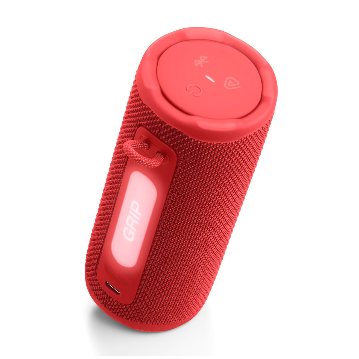 JBL Grip - Compact Bluetooth Speaker with Bold JBL Pro Sound and Ambient Light, up to 14 Hours of Playtime, Water, Dust and Drop-Proof (IP68), & Multi-Speaker Connection with Auracast (Red)