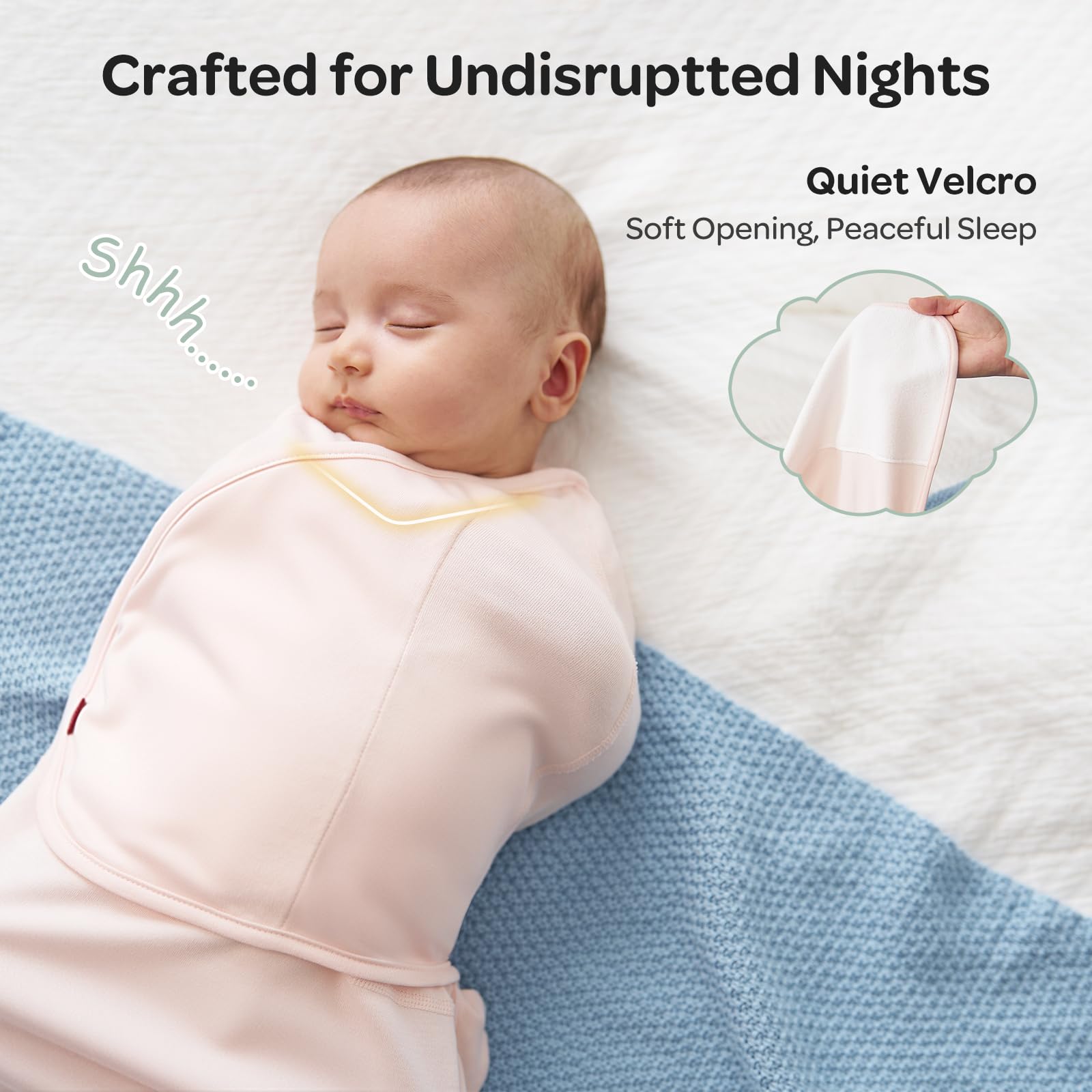 Momcozy Baby Swaddle, Quiet Fastener Swaddle Suitable for Infant 0-3 Months, New-Parent-Friendly Sleep Sack, Reduce Startle Reflex, Newborn Boys Girls Registry Essentials, 2-Pack, Bloom