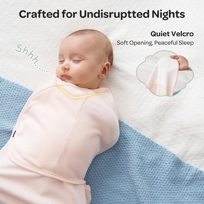 Momcozy Baby Swaddle, Quiet Fastener Swaddle Suitable for Infant 0-3 Months, New-Parent-Friendly Sleep Sack, Reduce Startle Reflex, Newborn Boys Girls Registry Essentials, 2-Pack, Bloom