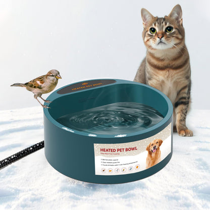 PETLESO Heated Dog Bowl, Heated Water Bowl for Outdoor Cats, Heating Chicken Waterer for Winter, Smart Thermal Bowl for Dogs Cats Chickens Birds, Provide Drinking Water for Pets, 0.58Gallons 🍁 All In One Marketplace Canada