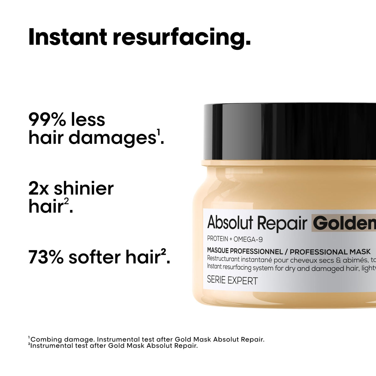 L'Oréal Professionnel Absolut Repair Golden Mask, Fine Damaged Hair, 250 mL
