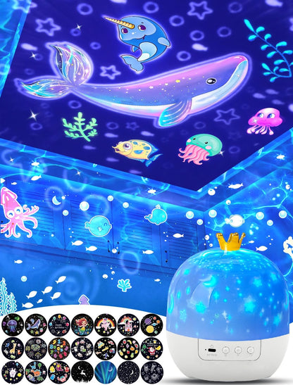 21 Sets of Films, Projector Night Light for Kids Bedroom, Ceiling, Kids Night Light Projector, Star Galaxy Projector for Baby Girls with 360° Rotation, Dimmable, Birthday, Christmas, Gifts, Room Decor 🍁 All In One Marketplace Canada