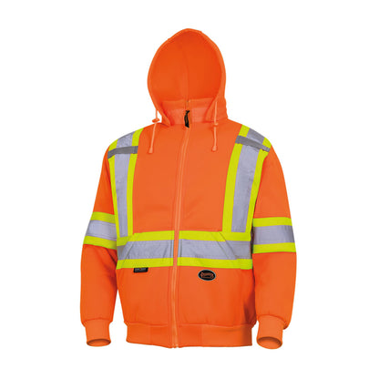 Pioneer Hi Vis Hoodie For Men - Heavyweight Orange Fleece - Class 2 🍁 All In One Marketplace Canada