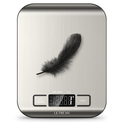 Ultrean Food Scale, Digital Kitchen Scale Weight Grams and Ounces for Baking and Cooking, 6 Units with Tare Function, 5kg/11lb (Batteries Included) - Available at All In One Marketplace Canada
