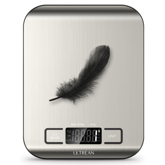 Ultrean Food Scale, Digital Kitchen Scale Weight Grams and Ounces for Baking and Cooking, 6 Units with Tare Function, 5kg/11lb (Batteries Included) - Available at All In One Marketplace Canada