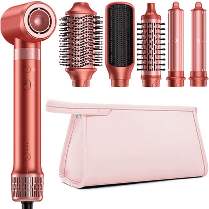 HITTIONA 6 IN 1 Hot Air Styler & Hair Dryer Brush, 1500W Multi Hair Styler