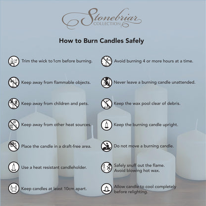 Stonebriar Unscented White Tall Pillar Candles, 65 Hour Burning Candle Pillars, Perfect for Decor, Weddings, Emergencies 3" X 6", 6 Count Stonebriar