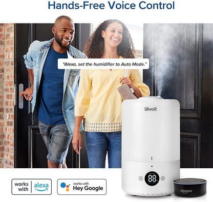 Levoit Smart Humidifiers for Bedroom, Top Fill, Essential Oil Diffuser