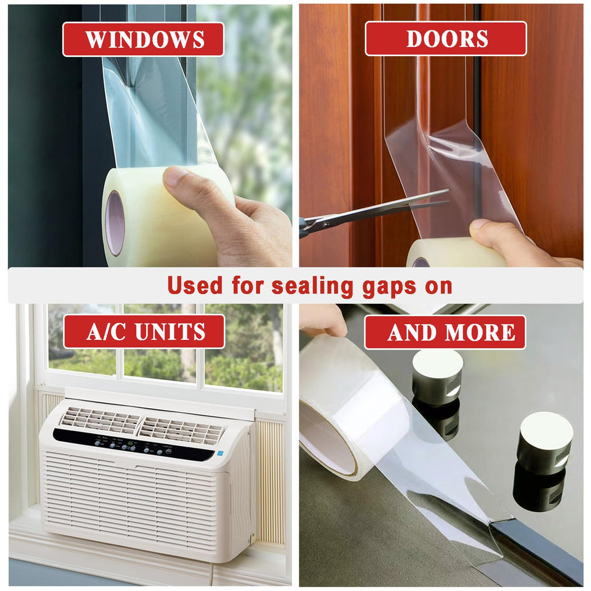 Dstorelhp Transparent Weather Stripping Tape, Window Insulation Kit 🍁 All In One Marketplace Canada