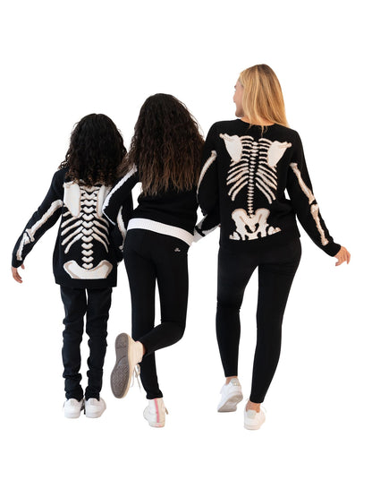 Pull col rond à manches longues pour femme, Halloween, Blizzard Bay, squelette noir, taille M