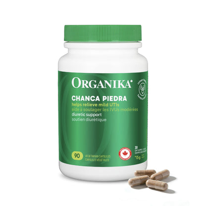 Organika Canadian-Made Chanca Piedra 500 mg - UTI Support | Kidney, Gallblader and Urinary Support, Cleansing- 90 vcaps Organika