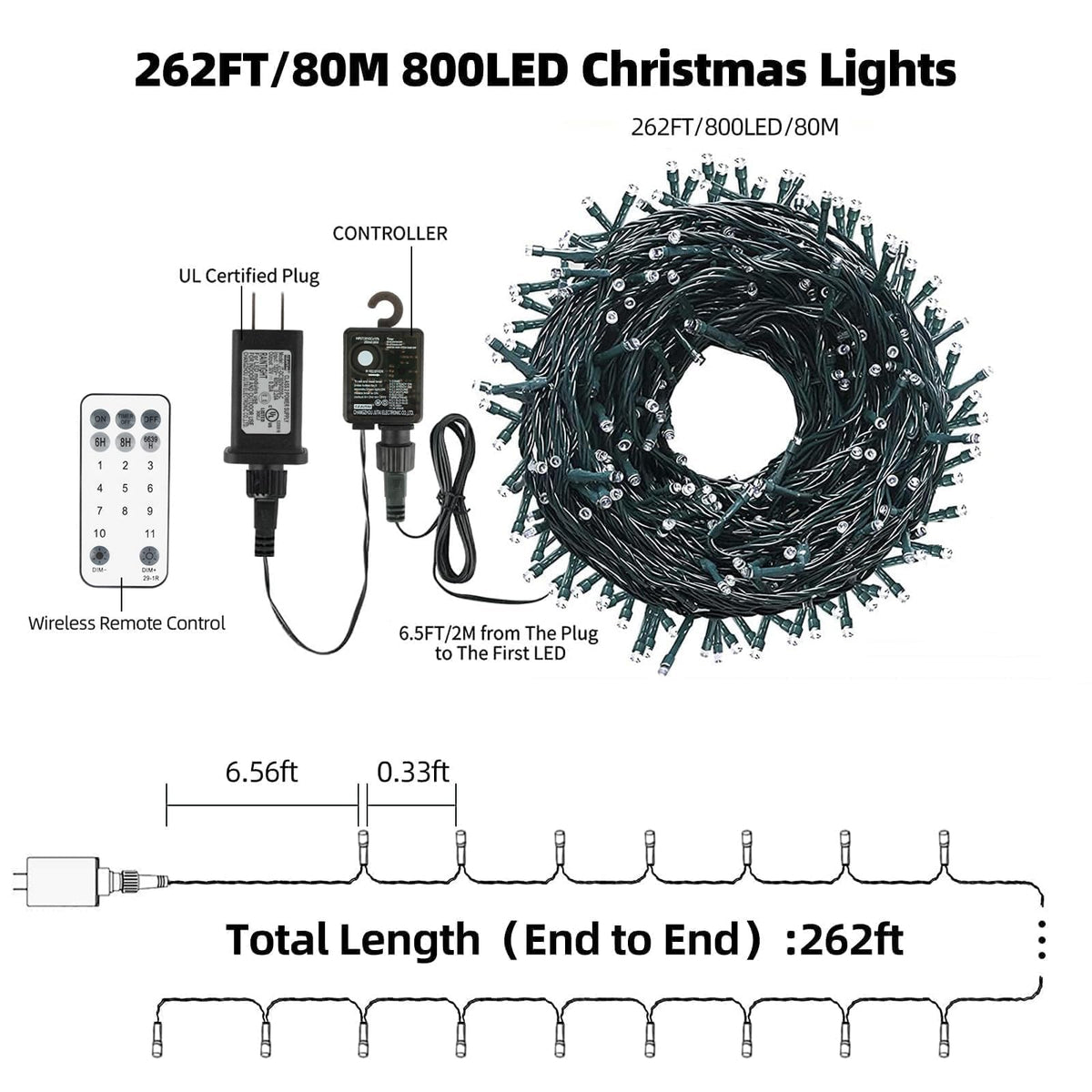 Tcamp 262FT 800 LED Color Changing Christmas Tree Lights Outdoor Indoor 🍁 All In One Marketplace Canada