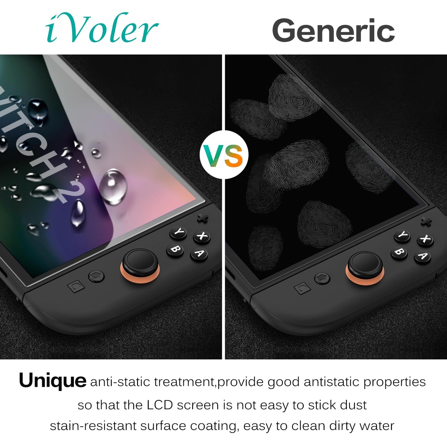 ivoler 4-Pack Screen Protector Tempered Glass for Nintendo Switch 2 Model 2025 with [Alignment Frame] Accessories Transparent HD Clear Anti-Scratch Screen Protector for Nintendo Switch 2, 7.9-Inch