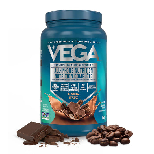 Vega Premium All-in-One Nutrition Protein Powder – 20g Plant-Based Vegan Protein, Vitamins & Probiotics, Mocha, 836g (20 Servings) 🍁 All In One Marketplace Canada
