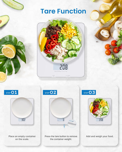 RENPHO Smart Food Nutrition Kitchen Scale, Food Scale for Food Ounces and Grams, Coffee Scale with Timer, Nutritional Calculator for Keto, Macro, and Calorie with Smartphone App, White - Available at All In One Marketplace Canada