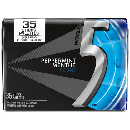 5 GUM Peppermint-Cobalt Sugar-Free Chewing Gum, 35 Sticks (6 Pack)