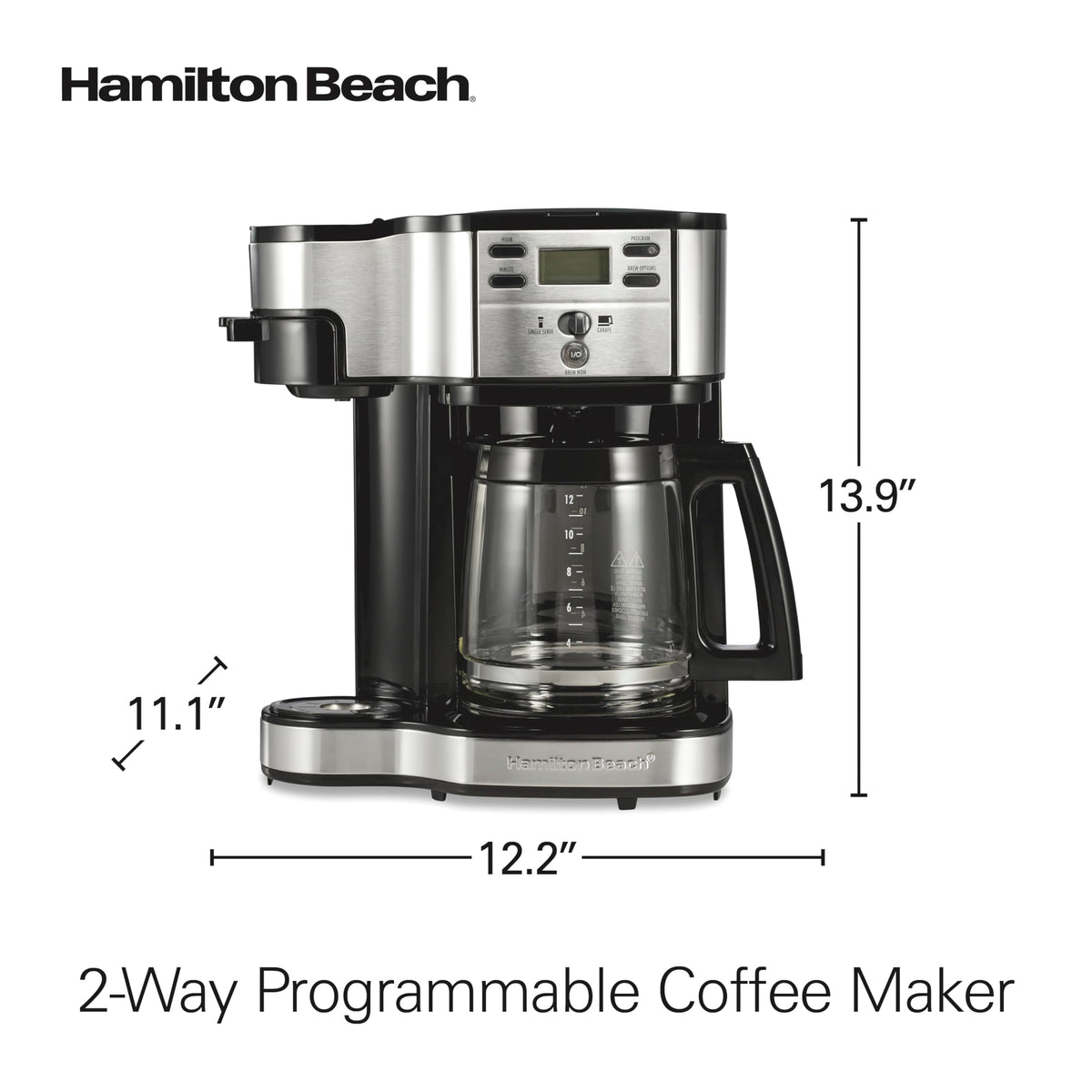 Hamilton Beach Single Serve Coffee Brewer and Full Pot Coffee Maker, 2-Way (49980A)