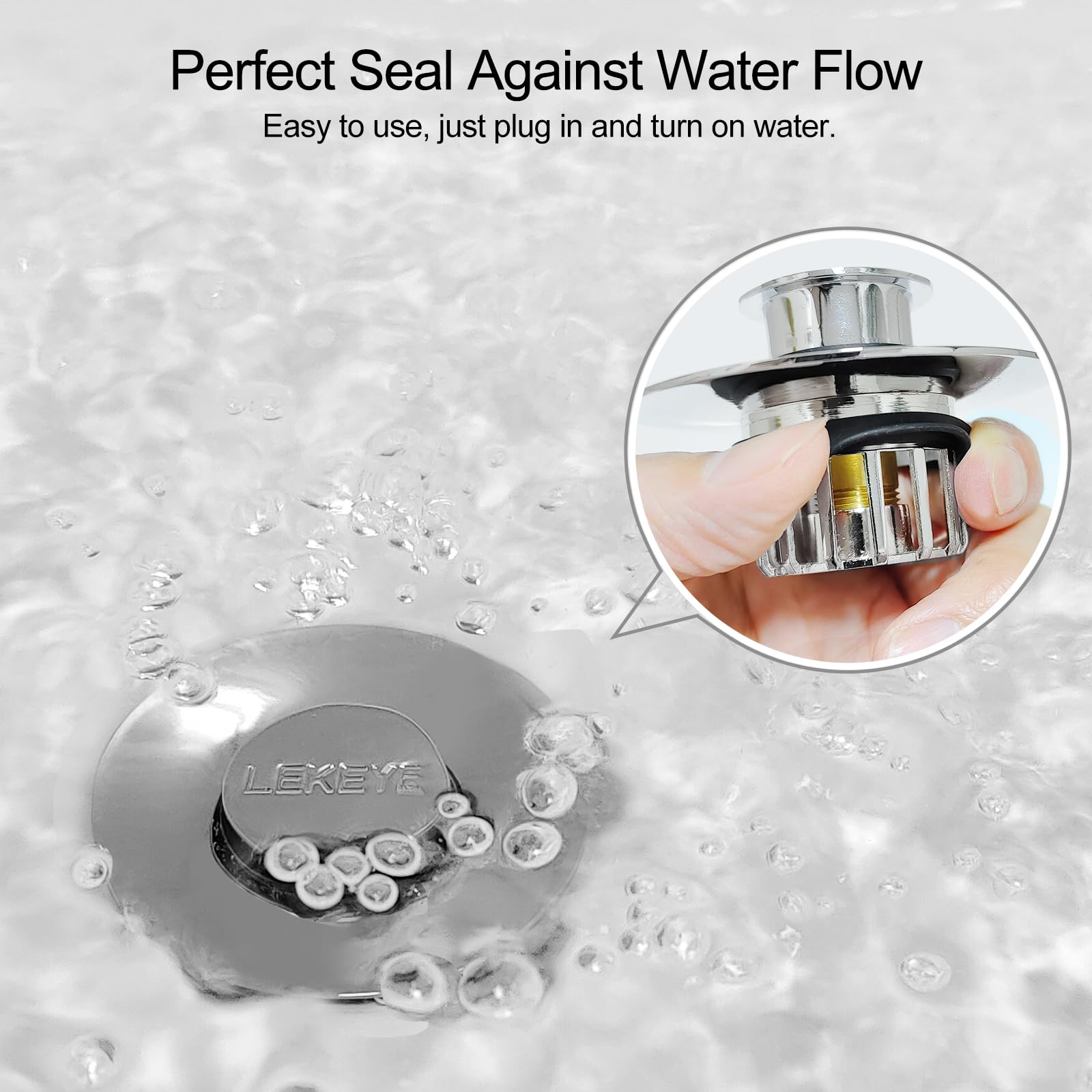 LEKEYE Tub Stopper | Shower Drain Hair Catcher | Pop-up Drain Stopper with Strainer | Bathroom Bathtub Plug | Drain Protector for 1-1/2 to 1-3/4" Bath Drain Hole - Available at All In One Marketplace Canada