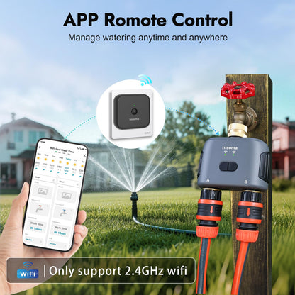 WiFi Water Timer for Garden Hose with Brass Inlet,Smart Hose Timer with WiFi Hub, APP & Voice Control,Up to 20 Watering Plans, 2-Zone Sprinkler Drip Irrigation System Controller for Watering