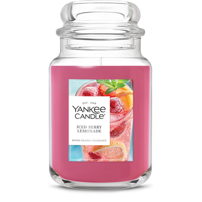 Yankee Candle Large Jar Scented Candle with up to 150 Hour Burn Time, Premium Plant Wax Blend for Cleaner Consistent Burn and Room Filling Fragrance, 22 oz, Iced Berry Lemonade 🍁 All In One Marketplace Canada
